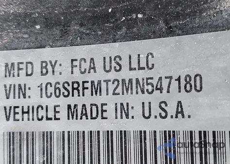 2021 Ram 1500 Big Horn 4X4 6'4 Box из США, поврежденный, VIN 1C6SRFMT2MN547180